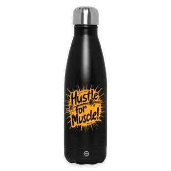 Battez-vous pour le muscle ! Citation de motivation de salle de sport - Bouteille isotherme 500 ml - noir - Devant