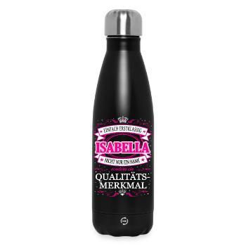 Qualitätsmerkmal Isabella einfach Erstklassig - Thermosflasche 500 ml - Schwarz - Vorne