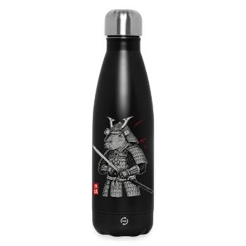 Otaku Cat Samurai  - Insulated Water Bottle 500 ml - black - Front