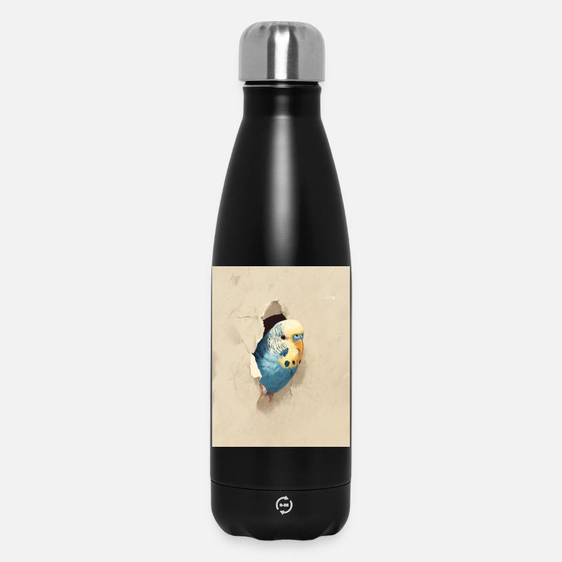 Wellensittich - Thermosflasche 500 ml - Schwarz