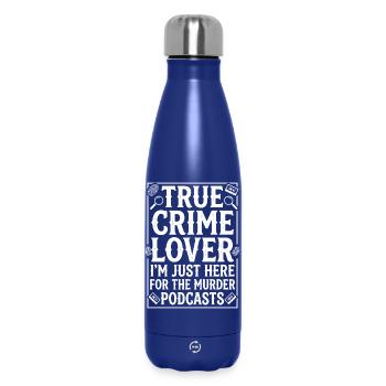 True Crime Podcast Fan - Thermosflasche 500 ml - Dunkelblau  - Vorne