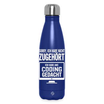Coding Gedacht: Nicht Zuhören Meme - Thermosflasche 500 ml - Dunkelblau  - Vorne