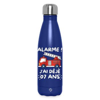 Alarm, ich bin schon 7 Jahre alt, Feuerwehrmanns Geburtstag - Thermosflasche 500 ml - Dunkelblau  - Vorne
