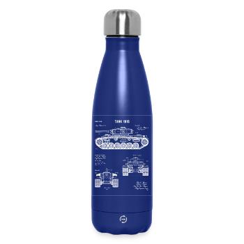 Panzer Bauplan von 1915 - Thermosflasche 500 ml - Dunkelblau  - Vorne