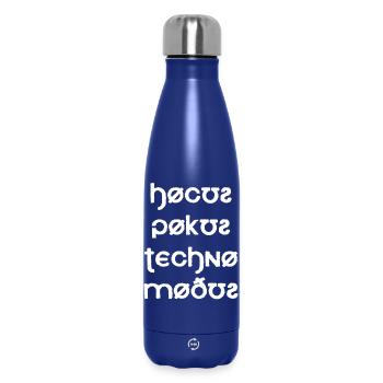 Hocus Pocus Techno Mode Font - Insulated Water Bottle 500 ml - dark blue  - Front