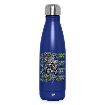 Motocross camouflage - Insulated Water Bottle 500 ml - dark blue  - Front