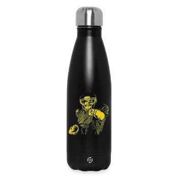 Index de la star du football jaune bleu - Bouteille isotherme 500 ml - noir - Devant