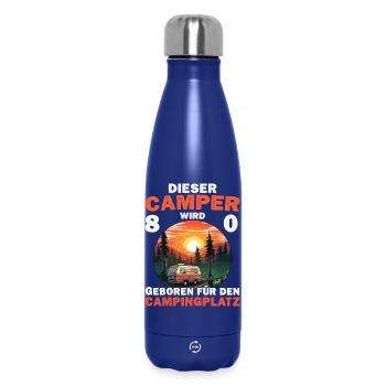80 Geburtstag Camping Wohnmobil Camper Spruch - Thermosflasche 500 ml - Dunkelblau  - Vorne