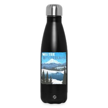 Winter Wonderland - public domain modificated - Insulated Water Bottle 500 ml - black - Front