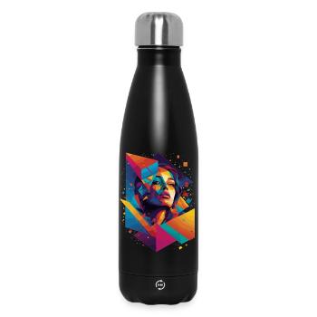 Art du visage moderne - Bouteille isotherme 500 ml - noir - Devant