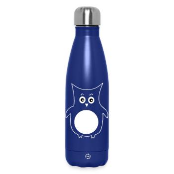 weiße Eule Vogel weiß - Thermosflasche 500 ml - Dunkelblau  - Vorne