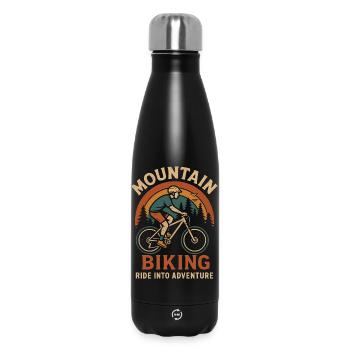 Mountain Biking Adventure Design - Insulated Water Bottle 500 ml - black - Front