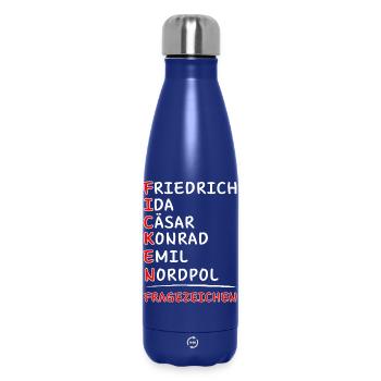 Funkalphabet-Friedrich Ida Caesar Kaufmann Emil... - Insulated Water Bottle 500 ml - dark blue  - Front