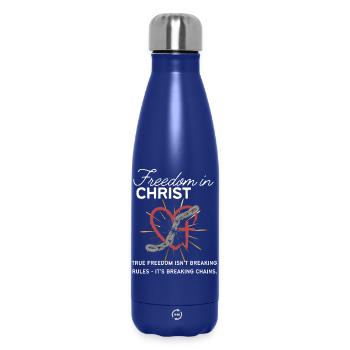 True freedom break the chains - not the rules - Insulated Water Bottle 500 ml - dark blue  - Front
