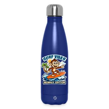 Surf-Vibes – Affen-Edition. - Thermosflasche 500 ml - Dunkelblau  - Vorne