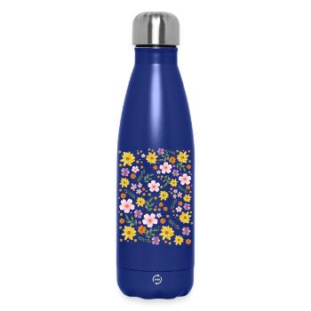Motif magique floral aquarelle - Bouteille isotherme 500 ml - bleu foncé  - Devant