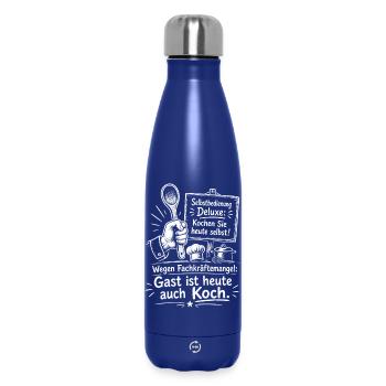 Fachkräftemangel, Gast Ist Heute Koch - Thermosflasche 500 ml - Dunkelblau  - Vorne