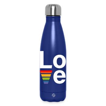 LGBT Regenbogen love Shirt white - Insulated Water Bottle 500 ml - dark blue  - Front
