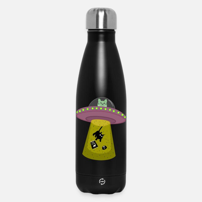 ufo cat - Insulated Water Bottle 500 ml - black