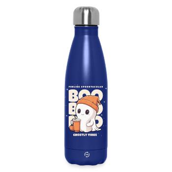 Halloween Kostüm, kleines Gespenst, Geist, Kürbis - Thermosflasche 500 ml - Dunkelblau  - Vorne