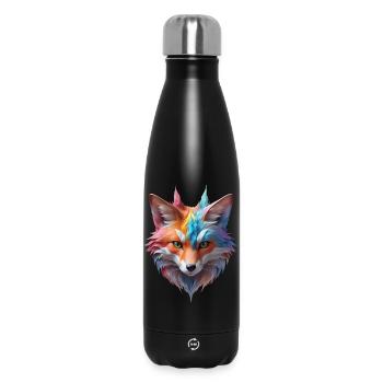 Magischer Pastell Winterfuchs im Zauberwald - Thermosflasche 500 ml - Schwarz - Vorne