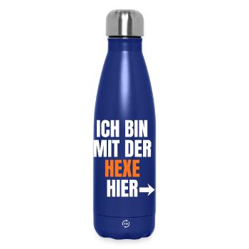 I'm with the witch here - Insulated Water Bottle 500 ml - dark blue  - Front