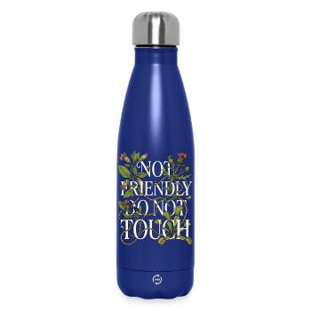 Floral Not Friendly Funny Sarcastic - Insulated Water Bottle 500 ml - dark blue  - Front