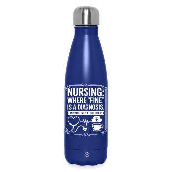 Coffee is a food group - Insulated Water Bottle 500 ml - dark blue  - Front