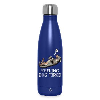 Se sentir fatigué par le chien Propriétaire de Weimaraner Weimaraner - Bouteille isotherme 500 ml - bleu foncé  - Devant