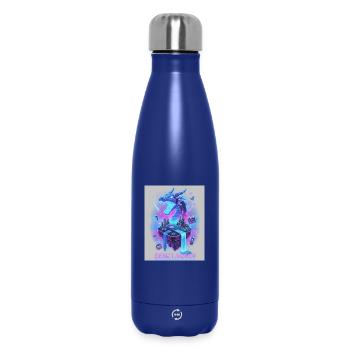 Neon Dragon on Retro Console - Insulated Water Bottle 500 ml - dark blue  - Front