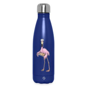 Flamingo Bäcker Brot Backen - Thermosflasche 500 ml - Dunkelblau  - Vorne