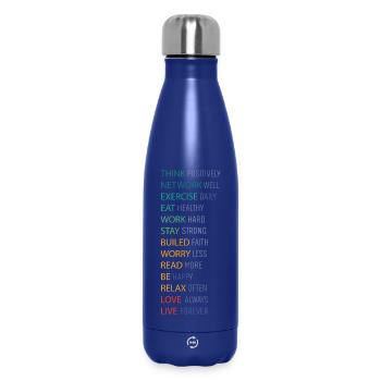 THINK POSITIVE - Thermosflasche 500 ml - Dunkelblau  - Vorne