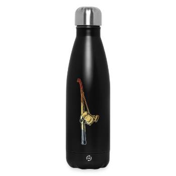 Canne à pêche vintage - Bouteille isotherme 500 ml - noir - Devant
