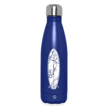 Cartoon Surfboard - Insulated Water Bottle 500 ml - dark blue  - Front
