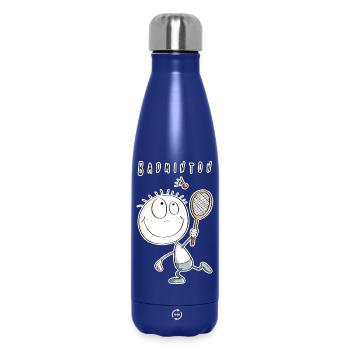 Cooles Badminton Spieler Männchen - Thermosflasche 500 ml - Dunkelblau  - Vorne