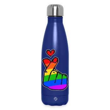 Peace Heart Love Rainbow Mouvement pour la paix - Bouteille isotherme 500 ml - bleu foncé  - Devant