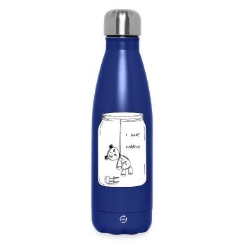 I hate cuddling (BW Version) - Insulated Water Bottle 500 ml - dark blue  - Front