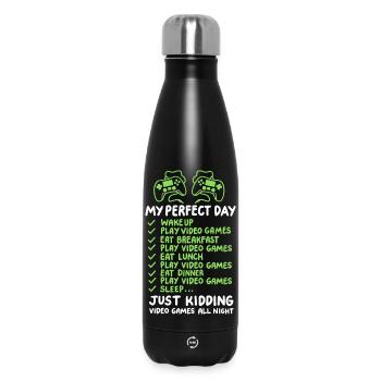 Gaming Videospiele Gamer - Thermosflasche 500 ml - Schwarz - Vorne