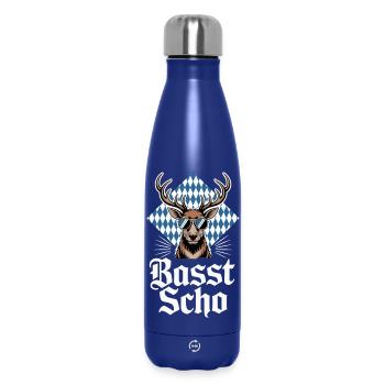 Elch Bayerischer Hirsch Sonnenbrille Basst Scho - Thermosflasche 500 ml - Dunkelblau  - Vorne