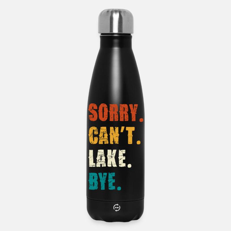 Désolé, je ne peux pas Lake Bye — Rétro en difficulté - Bouteille isotherme 500 ml - noir