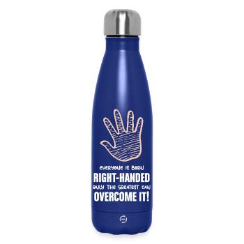 Left Handed Only The Smartest Overcome Design - Insulated Water Bottle 500 ml - dark blue  - Front