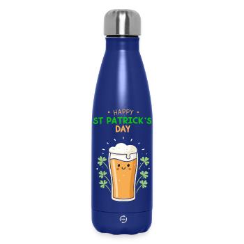 Bière Joyeuse St Patrick Jour - Bouteille isotherme 500 ml - bleu foncé  - Devant