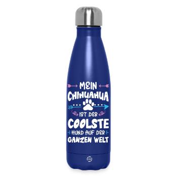 Chihuahua Dog Saying - Insulated Water Bottle 500 ml - dark blue  - Front
