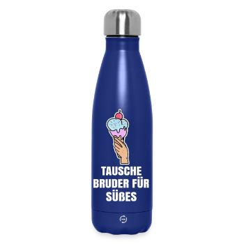 Eis Humorvoll Statement Süßigkeiten Nachspeise - Thermosflasche 500 ml - Dunkelblau  - Vorne