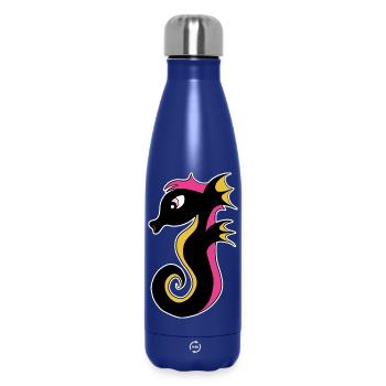 Blühendes Neon-Seepferdchen - Thermosflasche 500 ml - Dunkelblau  - Vorne