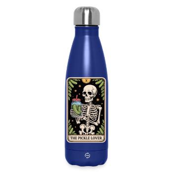 L’amateur de cornichons Squelette Tarot Concombre Humour - Bouteille isotherme 500 ml - bleu foncé  - Devant