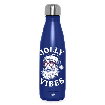 Fröhliche Vibes, Weihnachtsgeist des Weihnachtsmanns - Thermosflasche 500 ml - Dunkelblau  - Vorne
