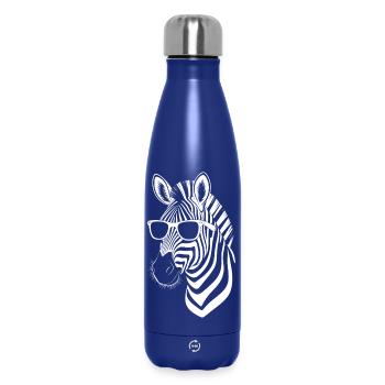 Zebra Spruch Lustiges Zebra Geschenk - Thermosflasche 500 ml - Dunkelblau  - Vorne
