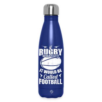funny rugby saying - Insulated Water Bottle 500 ml - dark blue  - Front