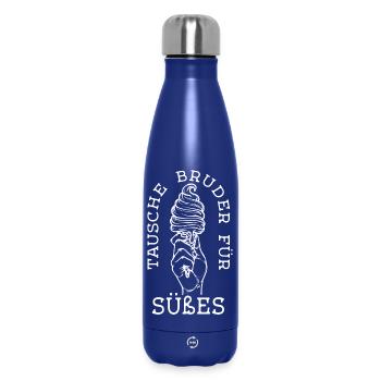 Lustig Süßigkeiten Statement Eis Nachspeise - Thermosflasche 500 ml - Dunkelblau  - Vorne